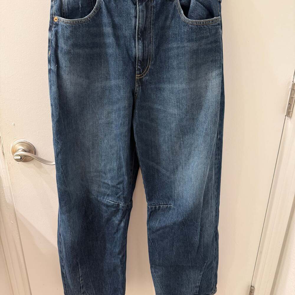 ZARA BARREL FIT JEANS - Mid-blue